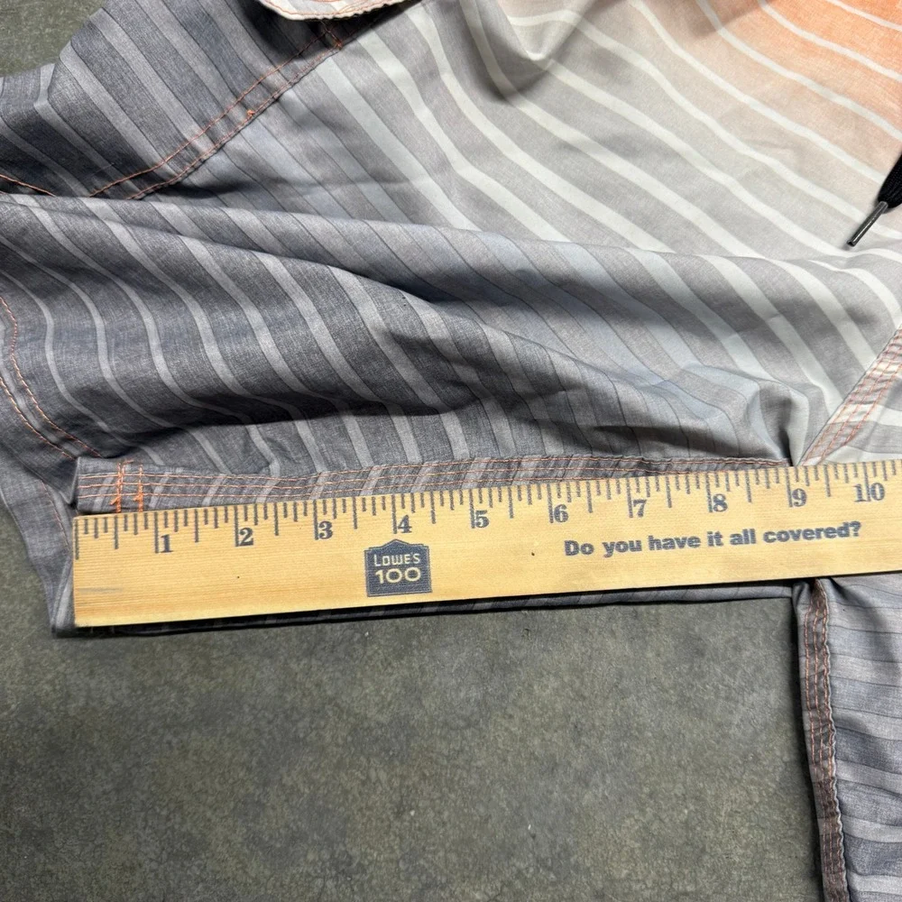 Hurley Buckle Mens Board Shorts Orange Grey Ombre Striped Swim Trunks Size 36